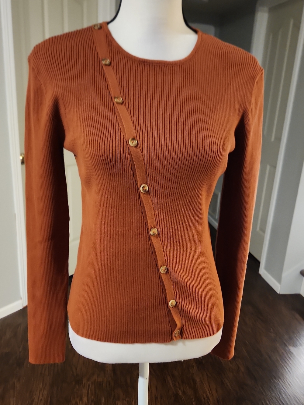 NWT FSL Apparel Asymetrical Button Down Sweater